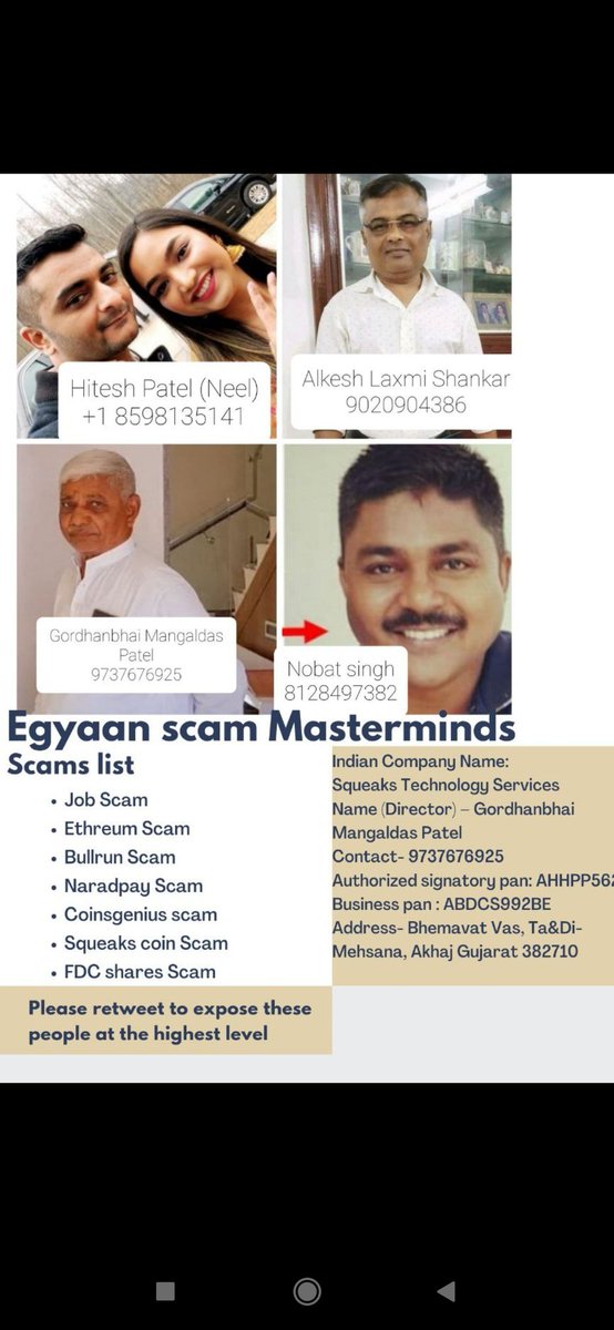 iamarwadi's tweet photo. #Arrest_GordhanPatel
@SPMehsana @CollectorMeh
@dgpgujarat
@GujaratPolice
@sanghaviharsh
@Bhupendrapbjp
@CMOGuj
@PMOIndia
#NeelPatelScam
#ScammerNeelPatel https://t.co/OZNzucv7Tl