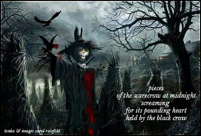carol_red's tweet photo. pieces
of the scarecrow at midnight
screaming
for its pounding heart
held by the black crow https://t.co/LMeKPuAZvm