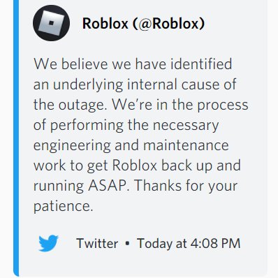 Roblox Says It Identified Underlying Internal Cause of Outage