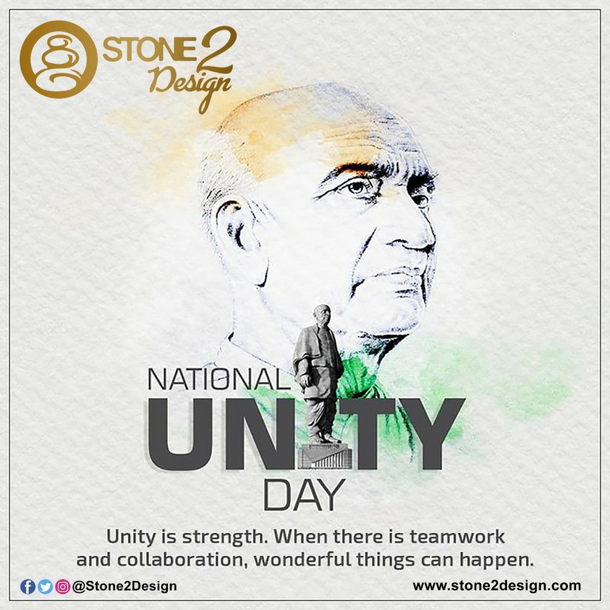Stone2Design's tweet photo. Manpower without unity is not a strength unless it is harmonized and united properly, then it becomes a spiritual power. - SardarVallabhbhai Patel 

National Unity Day to everyone.

#stone2design #nationalunityday #Unity #Unityday #SardarVallabhbhaiPatel #creative #proudct https://t.co/hwX1DMgQKZ