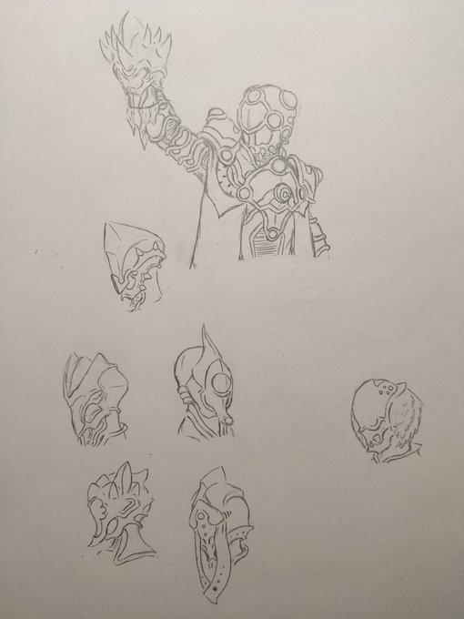 #元素版ワンドロ
敵の首を掲げるコペルニシウムとオリジナルのエレメトロン(うちの子)達 