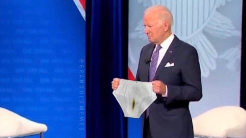 SaltyCracker9's tweet image. lol, #PoopypantsBiden is trending!