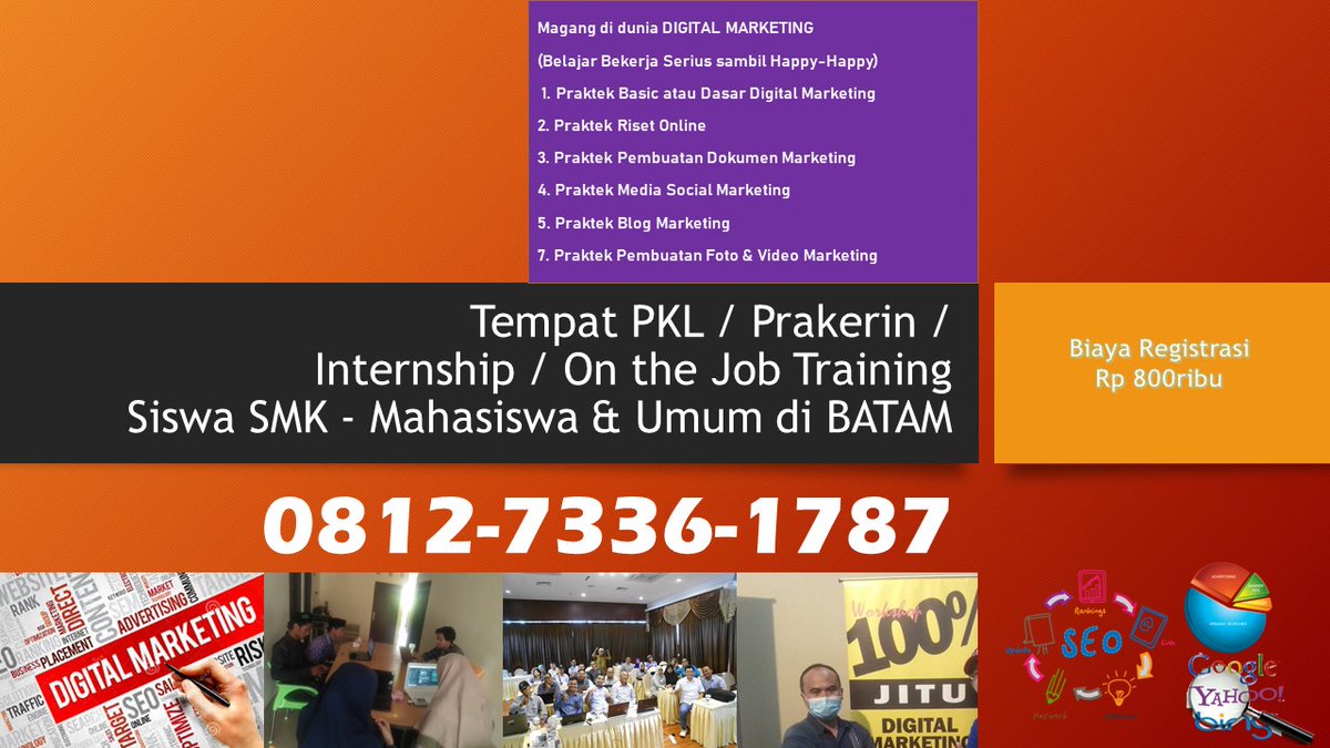 Hp/WA 62812-7336-1787 Praktek Kerja Lapangan PKL / Magang / Prakerin / Internship / On The Job Training Pemasaran Digital di Batam

batamproperty.blogspot.com/2011/02/specia…

#CepetanGoSendInstant, #JusticeForGilang, #Batam, #tempatpklmultimedia, #tempatpkltkj,  #GWSIkatanCinta, #Barelang, #tiban