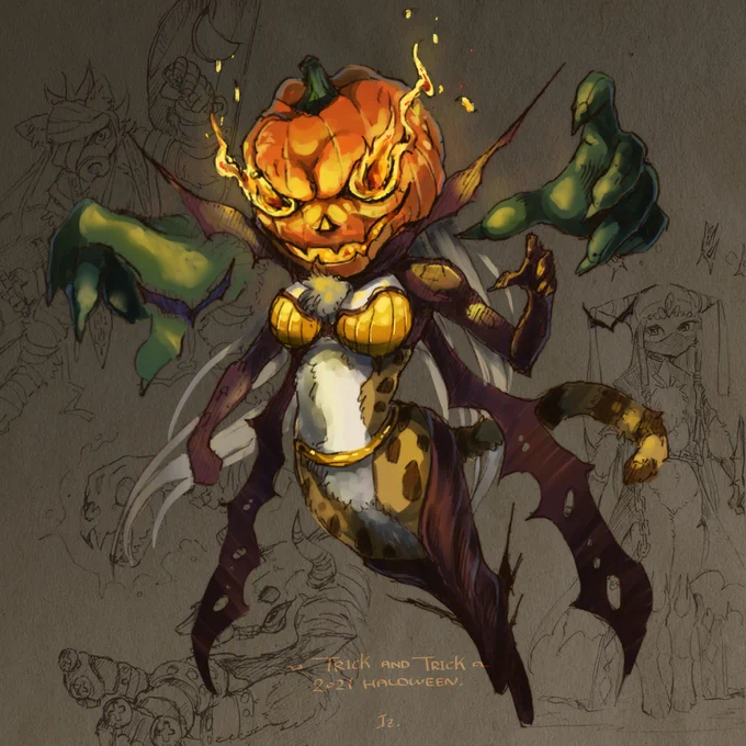 息抜きハロウィン落書きだ!#KeMoFan #イラスト 