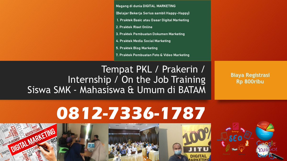 +62812-7336-1787 PKL / Magang / Prakerin / Internship / On The Job Training Siswa SMK &amp; Mahasiswa BERSERTIFIKAT di Batam

batamproperty.blogspot.com/2011/02/specia…

#CepetanGoSendInstant, #JusticeForGilang, #Batam, #GWSIkatanCinta, #tempatmagang, #Prakerin, #PraktekKerjaLapangan, #PKL, #SMKBatam