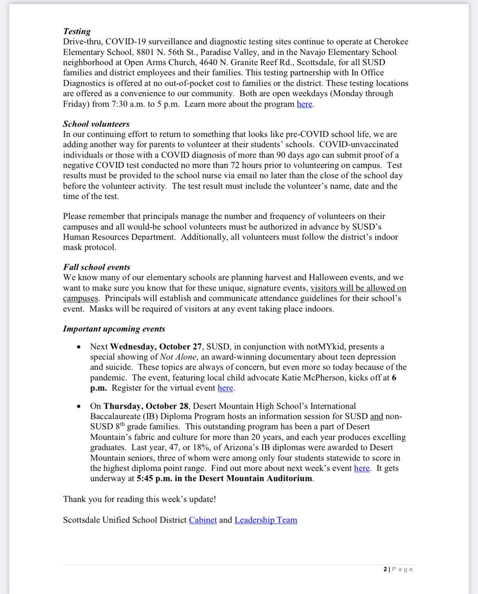ScottsdaleStud1's tweet photo. Weekly update from @ScottsdaleUSD. They don’t even pretend to care about academics anymore. @JosephChaplik @dougducey @RepDavid @AmyLCarney @MrsWernerAZ https://t.co/Pc9kP7fsq0