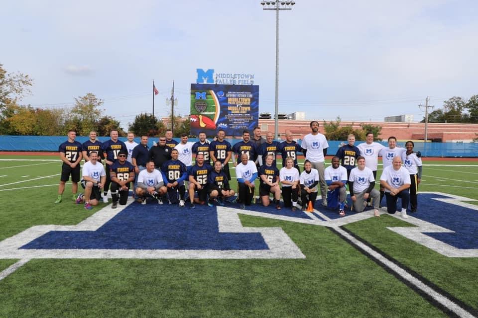 pe_gage's tweet photo. Great day playing some flag football against Middletown PD! Thank you to all who organized the event 🏈Ⓜ️💪🏻 

Middletown PD vs Middletown Staff 

#gomiddies #middiestrong 

@MiddieAthletics https://t.co/Zanoaz6ydx