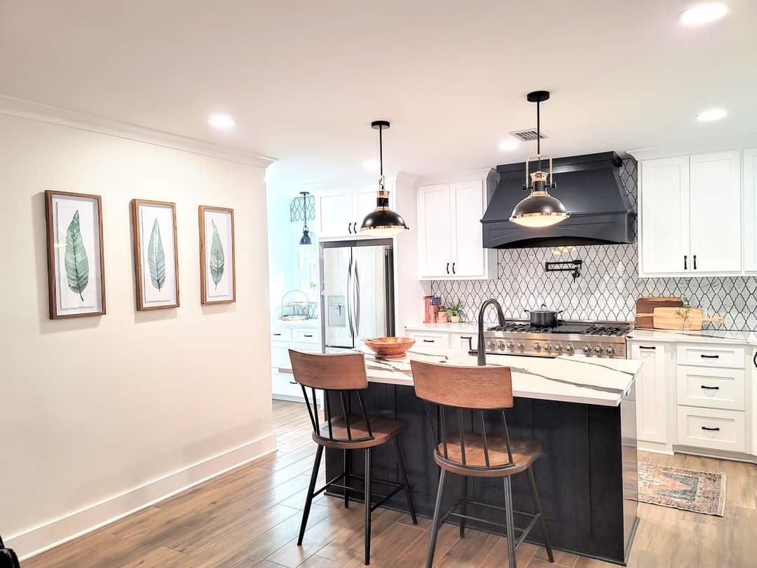 More CRAZY before and after pictures are here!!

What was on the wish list? 

Storage, storage, STORAGE!  ☑️You got it!
Get rid of the peninsula. ☑️Check!
Black and white pleeeeease. ☑️Yes ma'am!
Separate utility area. ☑️Check!
Bigger cooking area. ☑️Double check!
