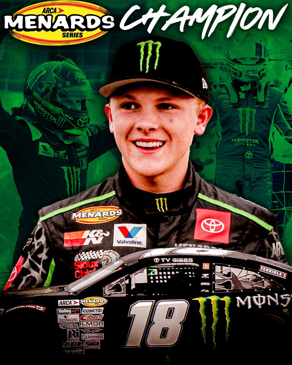 RETWEET to congratulate <a href="/TyGibbs_/">Ty Gibbs</a> on his <a href="/ARCA_Racing/">ARCA Menards Series</a> CHAMPIONSHIP WIN! 🏆