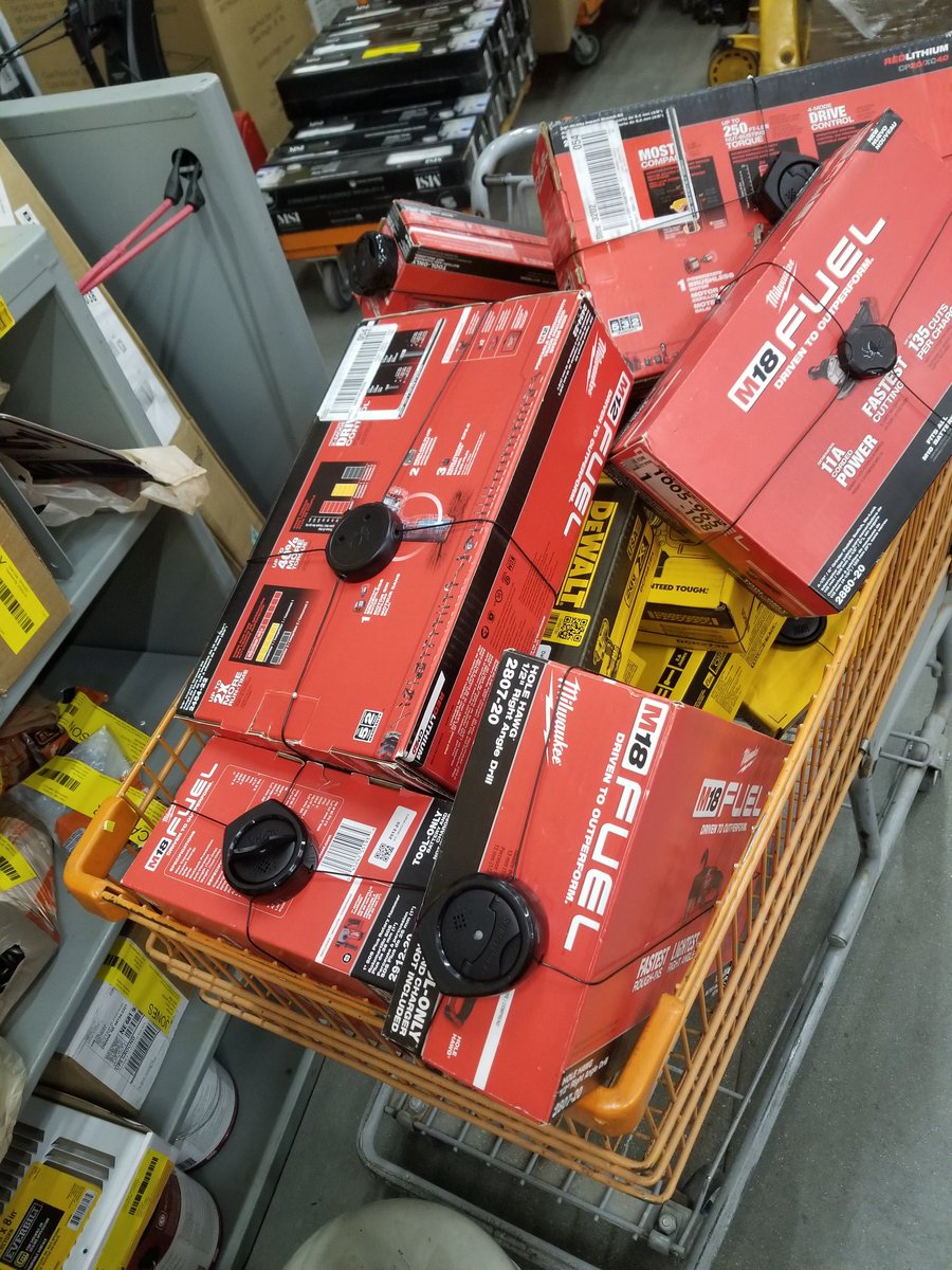 Because Eddie LP is awesome. 
1st 2 carts are recovered from other stores as far at Topeka KS.
The 2nd cart is recovered from our store! Eddie took down a theft ring!