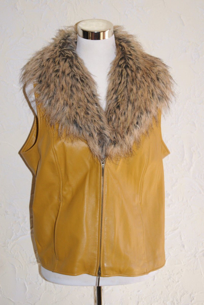 Wisdom_Lane's tweet image. Terry Lewis Mustard Color Leather Vest With Detachable Faux Fur Collar Medium Size tuppu.net/9996087c #Etsy #WisdomLane #MediumSize