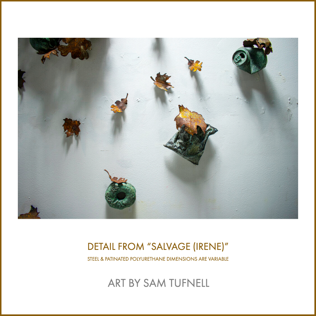 My SALVAGE COLLECTION focuses on the human experience. Hurricane Irene hit #NYC on  August 27, 2011, severely disrupting the lives of millions of New York residents. 

#SAMTUFNELL #Artist #Sculpture #ArtInstallation #SalvageCollection #NFTArtist #VoltaArtFair #Salvage #Irene
