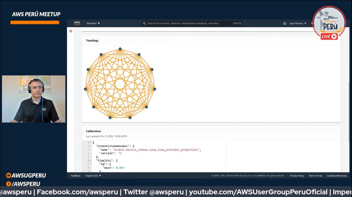 AWSPeru's tweet photo. En vivo 🔴https://t.co/Y5S44FHXH1 (En español)
"Computación cuántica en AWS con Amazon Braket"

Demo usando Python SDK con Amazon Braket Notebooks y viendo la topología de Rigetti y IonQ

Con 👦 Juan Moreno  ☁️ AWS

#awsperu #aws #awsugperu #awssecurity #quantum #awscloud #nube https://t.co/xbfLnQHmMi