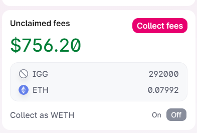 guess it pays to be a LP for $IGG 💹