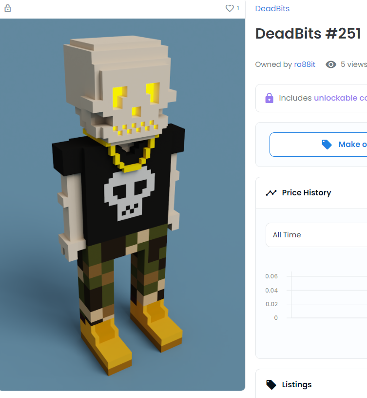 DeadGangNFT's tweet photo. 💀DeadBits - SOLD!!! 🎉 @opensea 💀
https://t.co/UD7oYHeLh9

#nft #nfts #nftart #cryptoart #sold #meebits 
#deadbits #cryptoartist #nftartist #Sales #OpenSeaNFT #opensea https://t.co/1JGallw7Qo