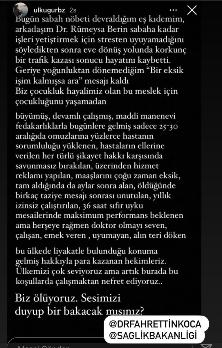#36Saatinsalıkdışı
#BuSorunArtıkDüzelmeli

<a href="/drfahrettinkoca/">Dr. Fahrettin Koca</a>
<a href="/saglikbakanligi/">T.C. Sağlık Bakanlığı</a>
<a href="/RTErdogan/">Recep Tayyip Erdoğan</a>