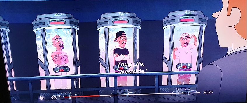 cloningcenter's tweet photo. New animated show "Inside Job" in Netflix. A show about what they see as "conspiracies". Showing Tupac in a clone lab in the 2nd episode. https://t.co/c1RPlArIKJ