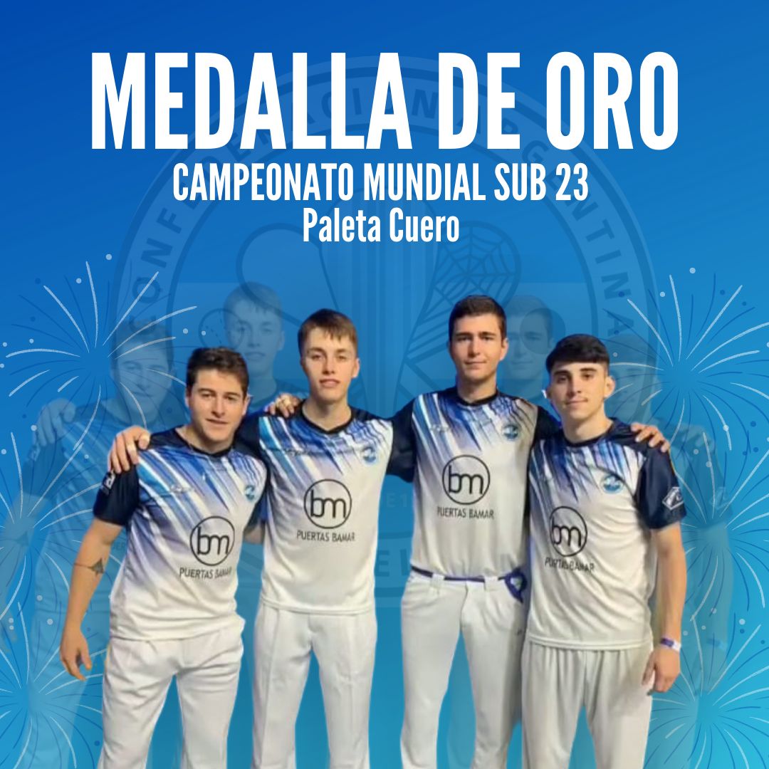 #PelotaPaleta ¡Argentina campeón mundial U23! 😍🇦🇷

En Iscar y Vallelado 🇪🇸, la albiceleste se quedó con la dorada 🥇 en la modalidad paleta cuero gracias a Federico Fernández, Román Maldonado, Mateo Alberdi y Mateo Billorou que vencieron al seleccionado local en la definición.