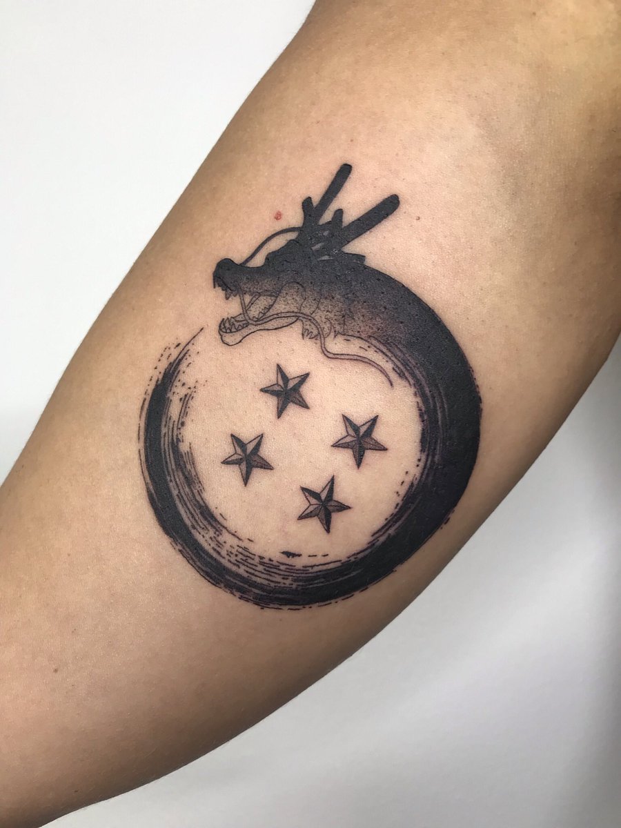mire_tattoo's tweet photo. Círculo Enso personalizado con detalles de Dragón Ball Z!
#tattoos #animetattoo #ensotattoo #dragonballz #dragonballtattoo #tatuadora #diseñopersonalizado #santako #santacoloma #gramanet #barcelona #bcnink #bcntattoo #toptattooartist #badalona https://t.co/CRw45BYVaR