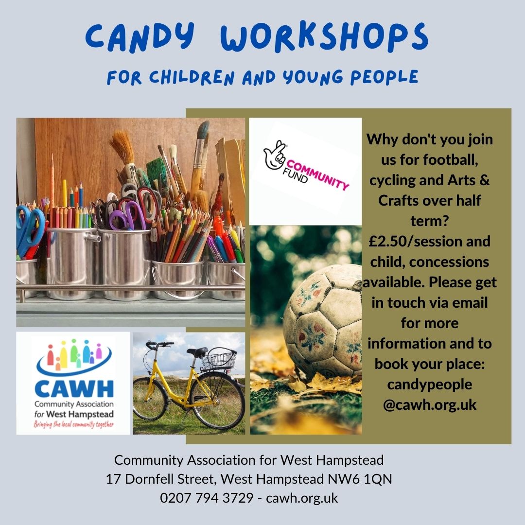 CAforWH's tweet photo. Our CANDY (Children and Young People) Project has come up with an inspiring half term program and we still sell tickets for Tuesday's Arts &amp; Crafts session and Wednesday's football. Please get in touch if you are interested, we would love to see you! Have a lovely school break! https://t.co/n3pLMNus0M