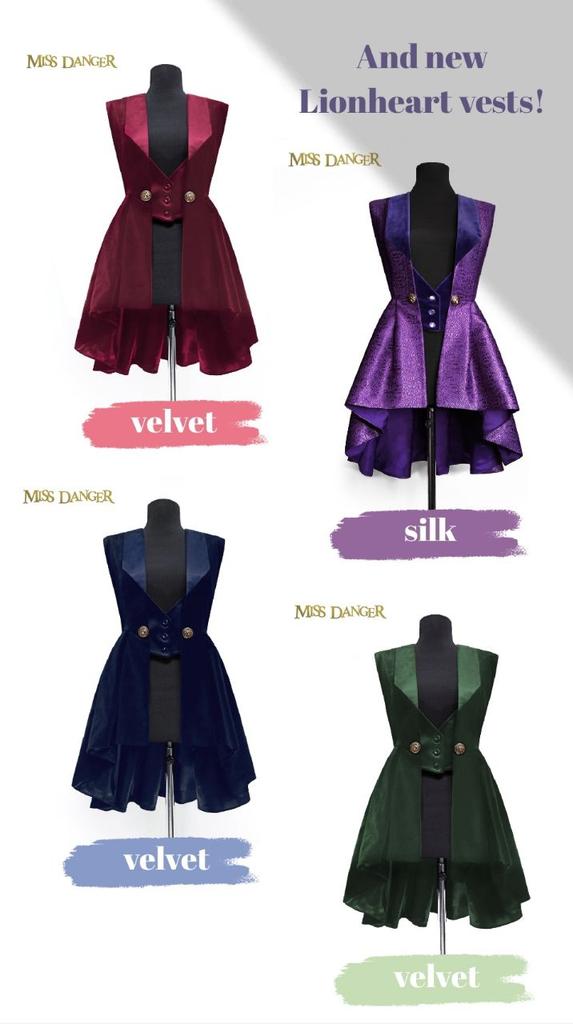 Happy to announce big "Lionheart" jackets and vests re-release!
✨ 4 new colors!
✨ Wide size chart
✨ High and low waist design
✨ Payment plan option
Check our website for more details
missdanger.shop
#lolitafashion #ロリィタファッション