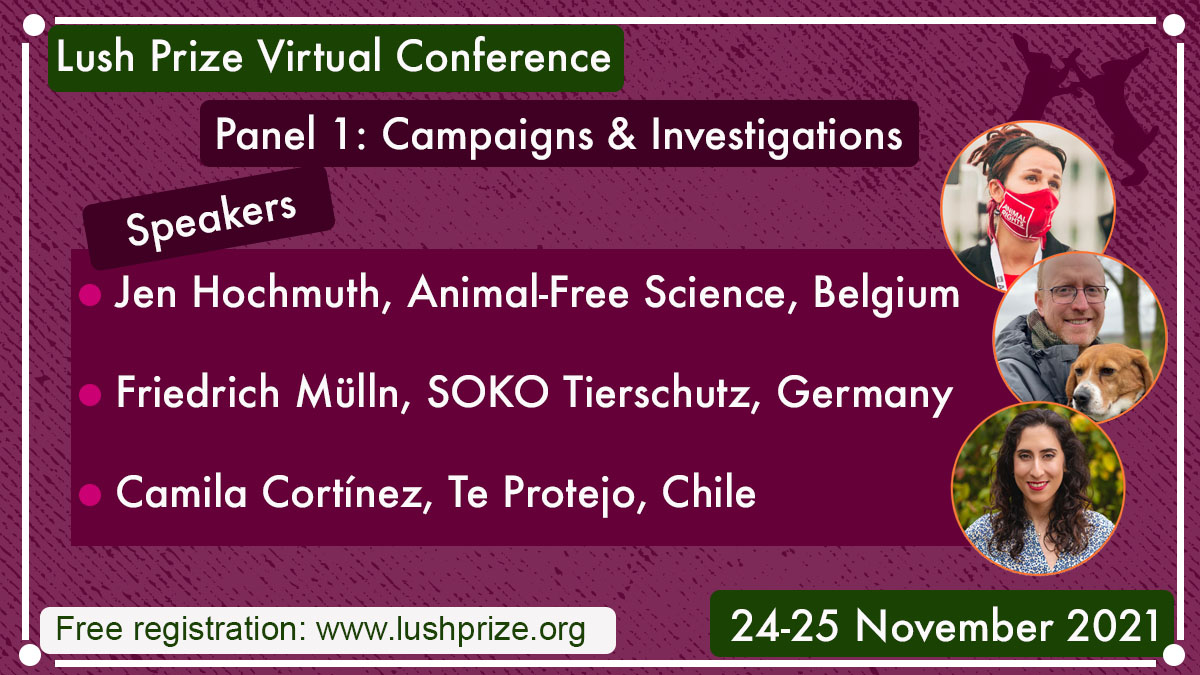 Lush_Prize's tweet photo. In the first session of the Lush Prize Conference hear from @AFScience @SOKO_Tierschutz &amp; @TeProtejo about campaigns &amp; investigations to expose &amp; end animal research https://t.co/UNEDV1Liw6