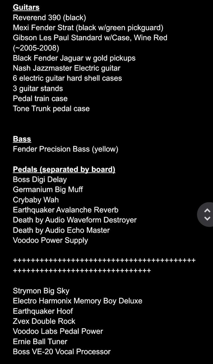 CPFeimster's tweet photo. Last night in Akron, our van and trailer were stolen. We’ve compiled a list of the missing gear, and are hoping something positive can come from this.

Anyone in Akron, Cleveland, or just Ohio/Pittsburgh in general, please keep an eye out.

DM me or @mannequinpussy with leads. https://t.co/6AHlBX2QG2