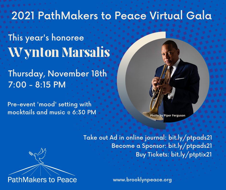 brooklyn4peace's tweet photo. We're back and this year's 2021 Gala is the kickoff of our campaign - The Road to Sustaining the Future of Brooklyn For Peace- Find out more at https://t.co/0aYopa4Q1U #pathmakers https://t.co/VjBHYcZ4yL