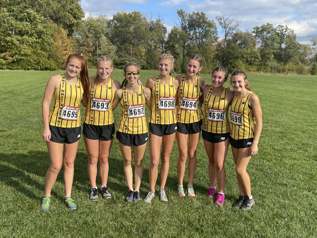 Girls XC qualifies for Regionals as a team with a 4th place District finish 🦾
Individual placers:
Wheeler (7th), Loevenguth, and Hyme.    Way to go girls‼️
⁦<a href="/WMXC2015/">WMXC/TF</a>⁩ 
⁦<a href="/WMHSAdminTeam/">Watkins Memorial</a>⁩ 
#WatkinsWarriorWay