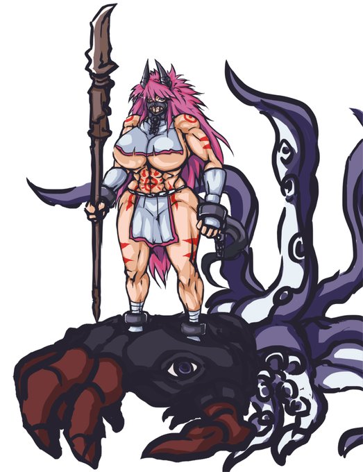 名前・アザミ 邪神への供物として投棄されたが強靭な肉体と精神によってその邪神(?)を使役するに至る。#ラスオリ公募展 