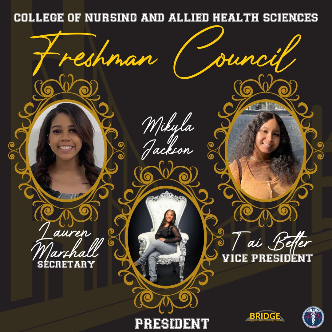 Congratulations are in order to our new Mister and Miss College of Nursing and Allied Health Sciences as well as our inaugural CNAHS Freshman Council!🤍💛👑