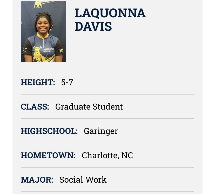 jcsubowling's tweet image. Hey JCSU meet your 2021-2022 Women&apos;s Bowling Team! Starting with LaQuonna Davis. LaQuonna is a grad student from Charlotte, NC majoring in Social Work!