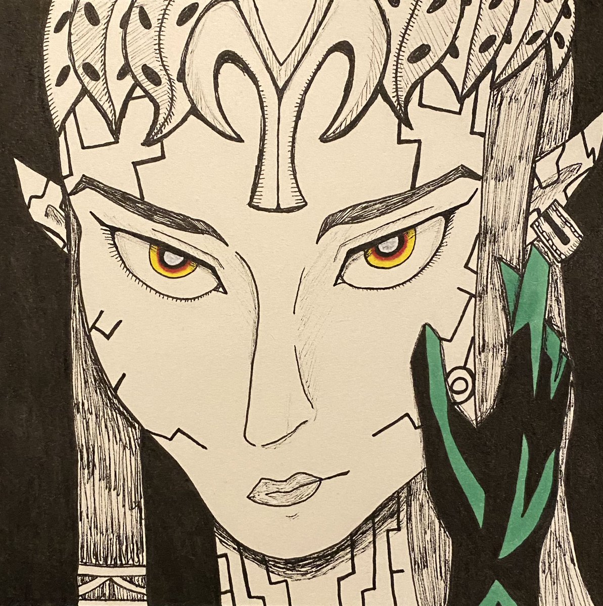 artistically_j's tweet photo. Day 23: Dark Zelda
Ganon’s Puppet Zelda from Twilight Princess + Midna’s hand 🥺
#linktober #linktober2021 https://t.co/lg5EzbLpNP