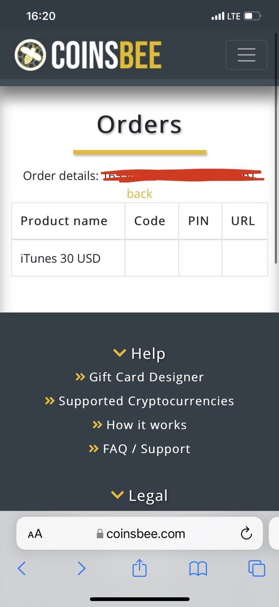 slayerfat's tweet photo. @coinsbee hello i completed my order but it’s missing the code https://t.co/5S3Q3ozuuu