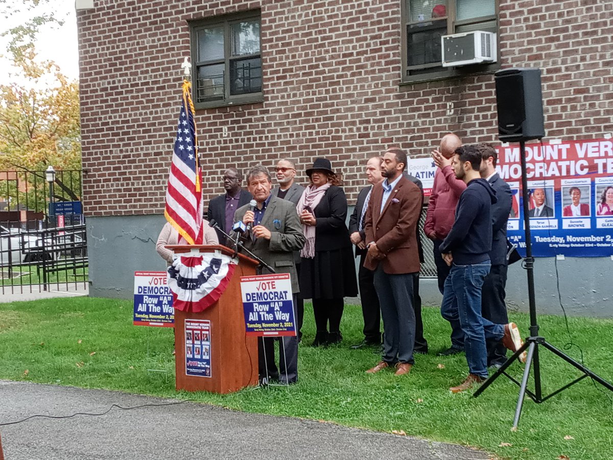 TheJournal_MVSA's tweet photo. Our student editor-in-chief Bryan @unradical_idea was out reporting on this morning's @WestchesterDems rally at Levister Towers and the Doles Center.

Thanks to everyone who spoke with us on why youth are needed in civics  &amp; why it's important to you! #Election2021 #NYPol https://t.co/XVW8c6hxmj