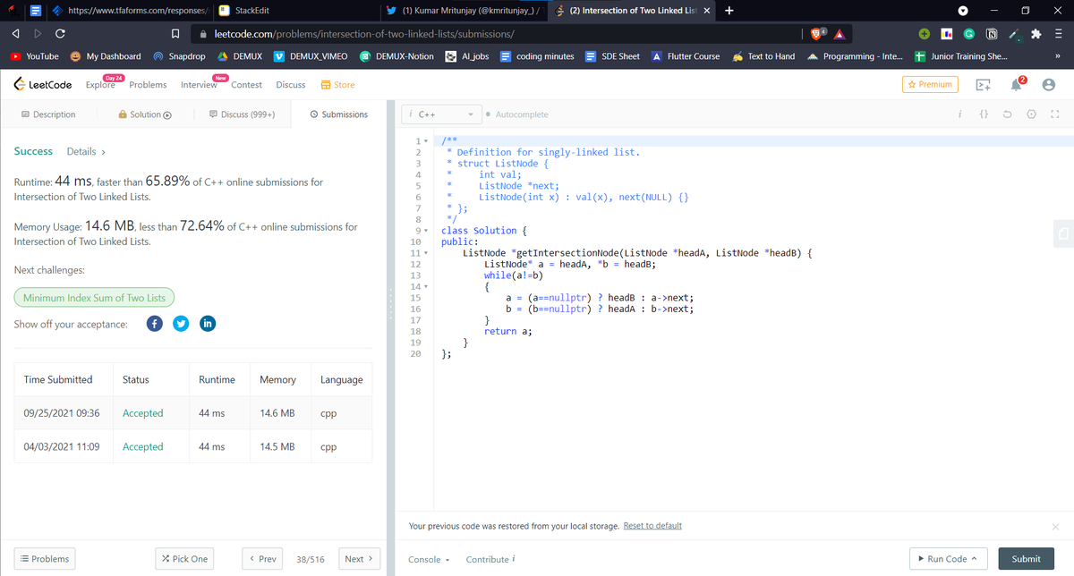 kmritunjay_'s tweet photo. 1️⃣9️⃣Day 18/30 v2.0 by 
@scaler_official

🌟Oct challenge LC 
@leetcode
🌟GCloud Labs #30daysofcloud

#scalerLearning 
#scaler30DoC 
#codewithscaler
#30daysofcode
#codechallenge https://t.co/2ZPZmvxTKh