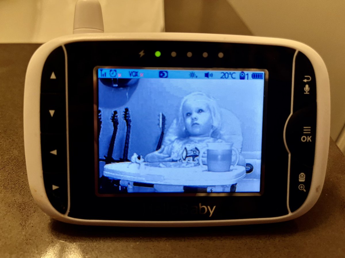 My 2 year old son looks like <a href="/john5guitarist/">John 5 🎸</a> in the baby monitor. Haha!!!!