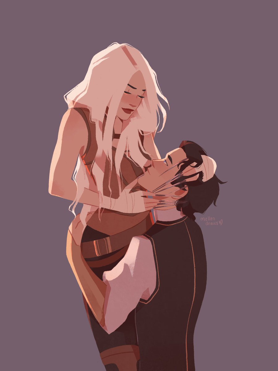 a witch and her princeling 
.
#ManonBlackbeak #Manorian #DorianHavilliard #ThroneofGlass #booktwt #BookTwitter #books #fantasybooks #fantasyart #fanart #artistontwitter