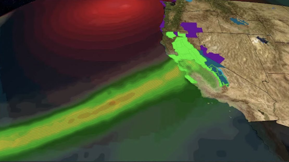 weatherchannel's tweet photo. A rapidly intensifying storm and high-end atmospheric river event will bring flooding and gusty winds to Northern California Sunday into Monday. 

Where the worst is expected: https://t.co/NQoKB2eFY1 https://t.co/GrpFLvkup0