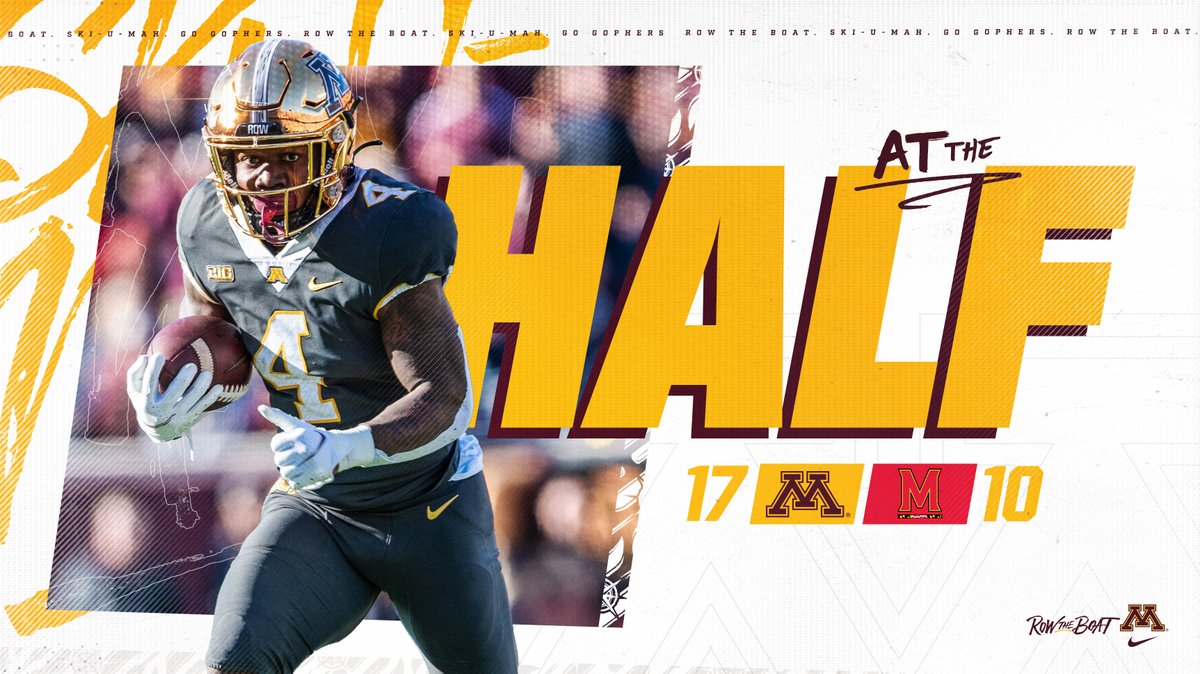 #Gophers up 7 at the half