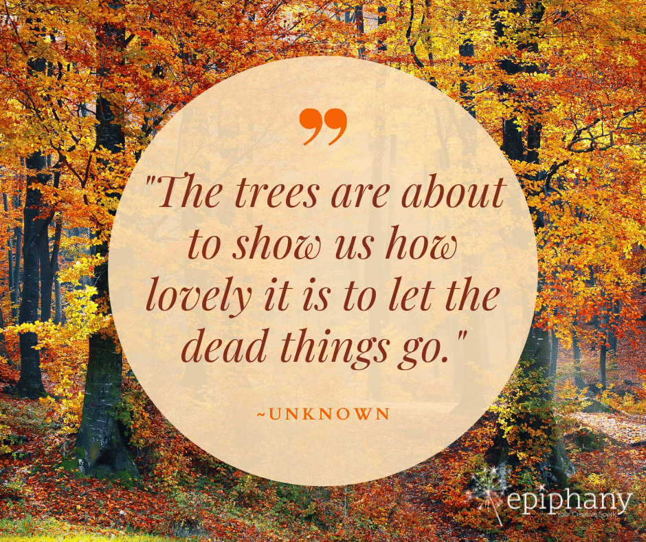 Fall reminds us that some things die and change and that we need to change as well. That it doesn’t all have to be bad. How can we embrace change and let what isn’t serving us go?