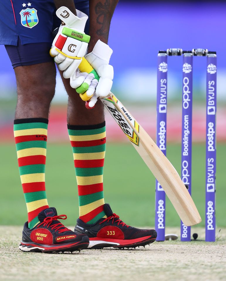 ESPNAusNZ's tweet photo. Chris Gayle top scored with 13 in the West Indies' dismal total of 55 AND he looked the part in these kicks. #T20WorldCup2021

MATCH REPORT: https://t.co/AjF1ApXFQE https://t.co/OnLScN064W