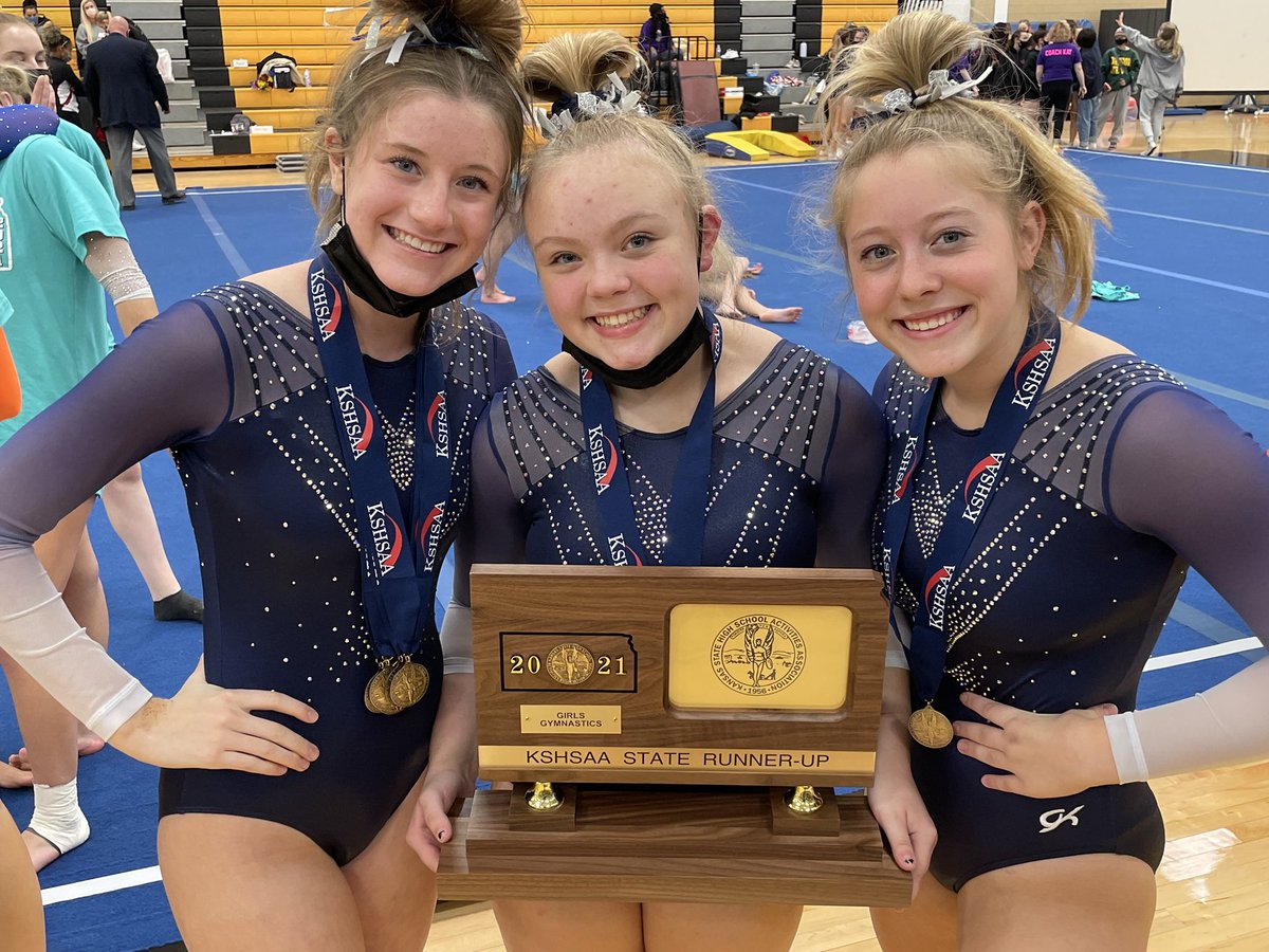 ADButlerOW's tweet photo. Your Owl Gymnasts finish SECOND at the State Gymnastics Meet! Way to go Alexis, Gabby, and Dari! @OWNovacekOWLS @OlatheGym2021 https://t.co/2dsm1EbfTv
