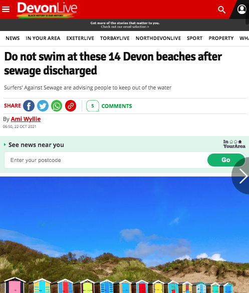 ukiswitheu's tweet photo. Remainers: Brexit will lead to weakening environmental standards

Brexiteers: That's project fear!

"Do not swim at these 14 Devon beaches after sewage discharged"

#BrexitReality https://t.co/BZYGeumIrW
