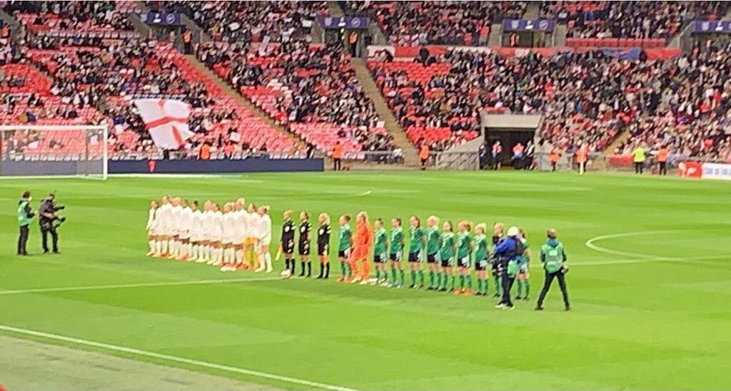Checking out the seniors! The u15 Vixens have been at Wembley this afternoon watching England ladies in their World Cup Qualifier against Northern Ireland 🏴󠁧󠁢󠁥󠁮󠁧󠁿 <a href="/Lionesses/">Lionesses</a> <a href="/EnglandFootball/">England Football</a>