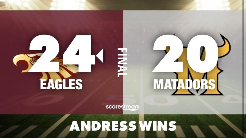 AndressFootball's tweet photo. 🚨🚨SWEEP ALERT🚨🚨
With the win last night, we completed the Northeast sweep with wins over Chapin, Parkland and now Irvin! 🧹 🧹 

  🦅BEAST OF THE NORTHEAST 🦅 

#WeAreAndress https://t.co/BWo9OGd3uW