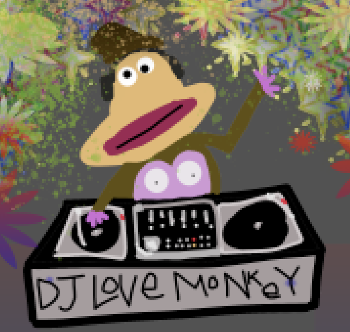 TrippyMchippy's tweet photo. Today's exclusive #NFT  is #DjLoveMonkey - part of the World famous #LoveMonkey series.

2 BTC, plenty good price. https://t.co/OJOUJopojH