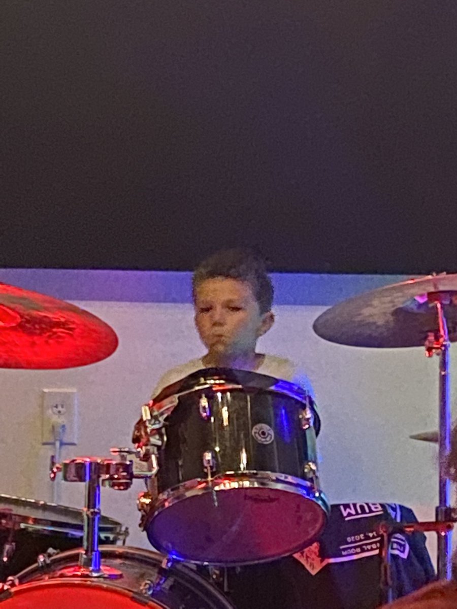 nan3971's tweet photo. So fun to see my student Kaden rocking his talent today at the Rehearsal Room! Amazing show! 🥁@FrankKISD @KleinISD https://t.co/w7B7GvuxCp