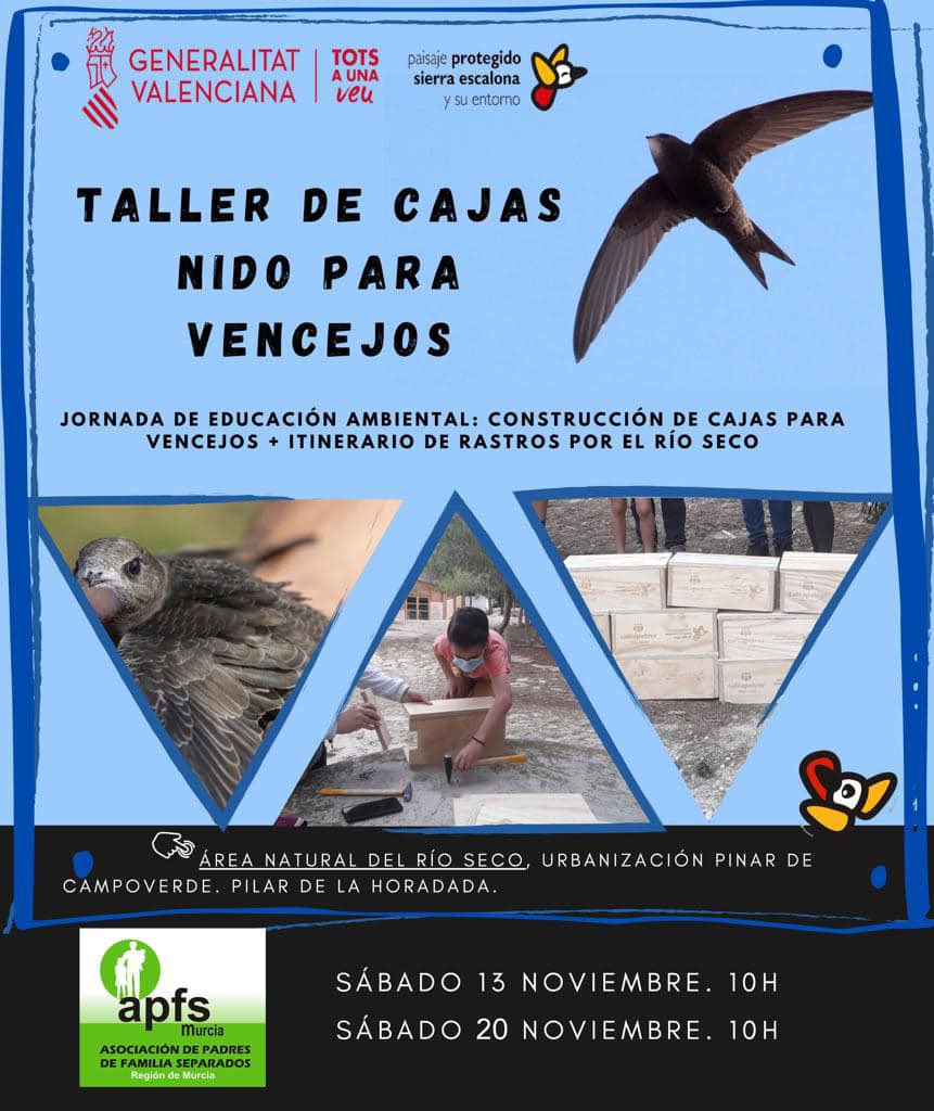 APFSmurcia's tweet photo. Actividad para socios , colaboradores y simpatizantes de Apfs Murcia
Se trata de una mañana en la naturaleza. En Pilar de la Horadada. Una pequeña ruta por la rambla del Río Seco y luego la construcción de cajas nido. 
Es TOTALMENTE GRATUITO. Inscripción 636506046 David https://t.co/cTPHV6SG7P