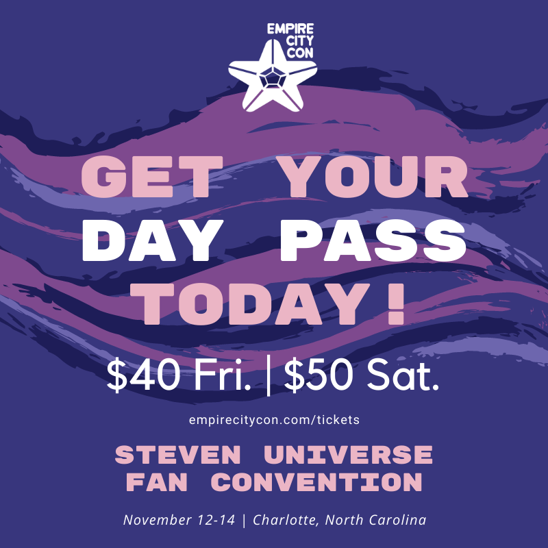 EmpireCityCon's tweet photo. Can't join us for the entire weekend? Well, then consider getting a day pass! Join us for #StevenCon
Get your day pass here >> https://t.co/NXeH11t3ab https://t.co/80QQY1rimr